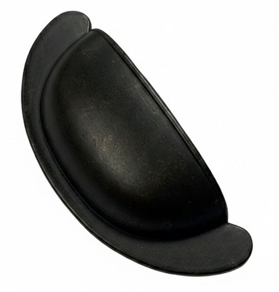 /P954AEBK SHELL PULL 104MM OAL 64MM ANTIQUE ENGLISH BLACK (BRIGHT) 8-32 TAPPED