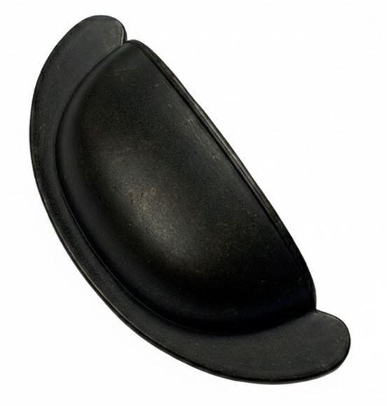 SHELL PULL 104MM OAL 64MM ANTIQUE ENGLISH BLACK (BRIGHT) 8-32 TAPPED